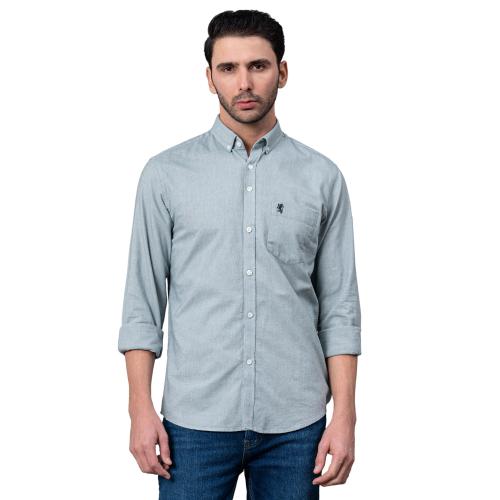 Red Tape Frost Blue Solid 100% Cotton Full Sleeve Men's Shirt