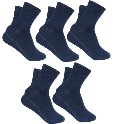 Cotson Organic Cotton And Bamboo Men Formal Socks Pack of 5 (Navy)