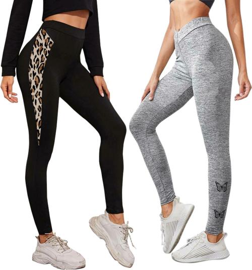 ALISBA Women Multicolor Solid Lycra Blend High Rise Jeggings (XXL) - Pack of 2