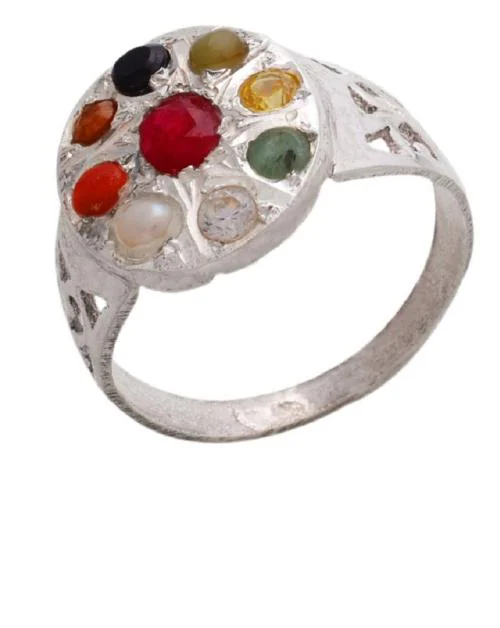 CEYLONMINE NATURAL CERTIFIED NAVARATNA STONE ORIGINAL 9 GEMS ADJUSTABLE RING