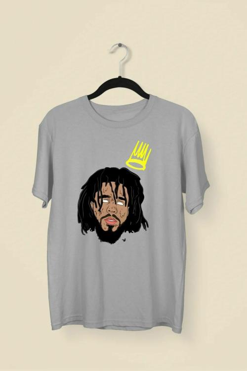 Wild Punk J Cole 100% Cotton Premium Unisex Printed Tshirt (Grey)