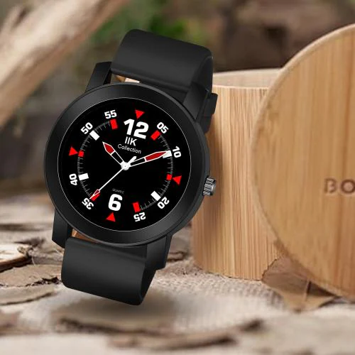 IIK COLLECTION Watches for Men Round Numerical Dial Analogue Men Watch|Long Battery Life| Long Lasting Polish/Adjustable Fixable Silicon Strap|Watches for Boys.(IIK-969M)