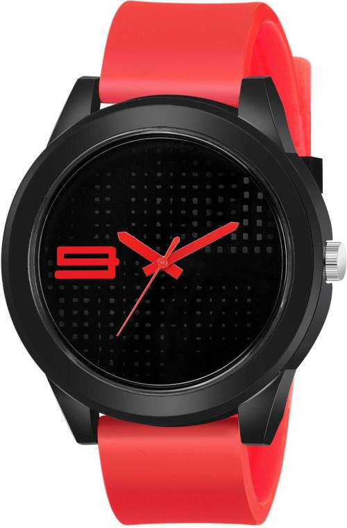Hiniva Watches Analog Black, Red Dial Red Strap Watch For Men And Boys