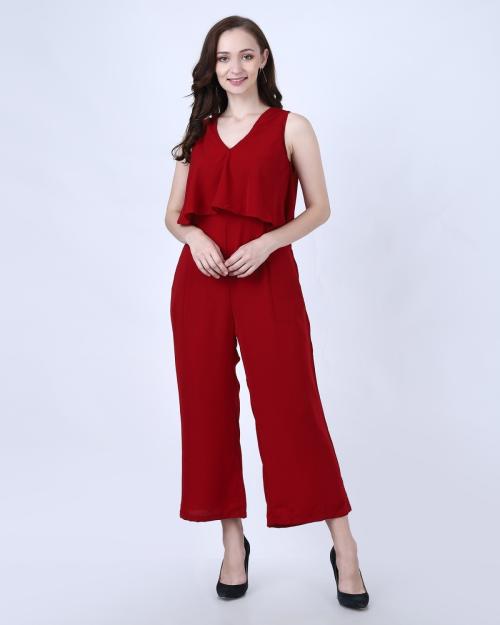My Swag Women Maroon Color Solid Long Jumpsuit