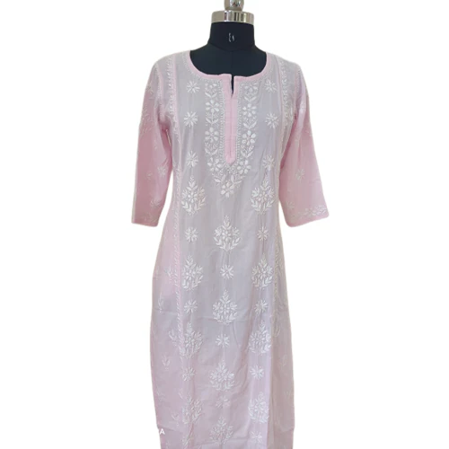 Chikansazi Pink Lucknow Chikankari Kurti