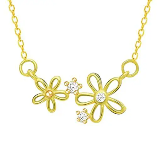 Giva Sterling Silver 18K Gold Plated Shimmer Bloom Necklace For Women