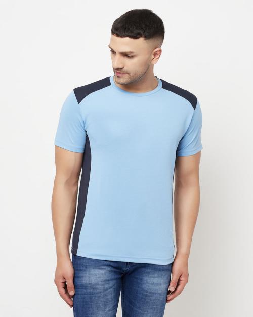 TAZO Mens Round Neck | Colourblocked T-Shirt | Regular Fit | Half length Sleeve T-Shirt | T Shirt For Mens | Mens T Shirt | Mens Tshirt | Tshirt for Mens | T Shirts | Tshirts | Gym Wear | Sports Wear | Casual Tshirts