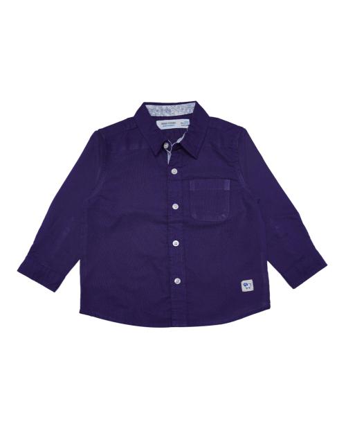 UF CLUB ZERO THREE INFANTS BOYS SHIRTS - Z3-7364-12-18-Months Purple Colour Cotton