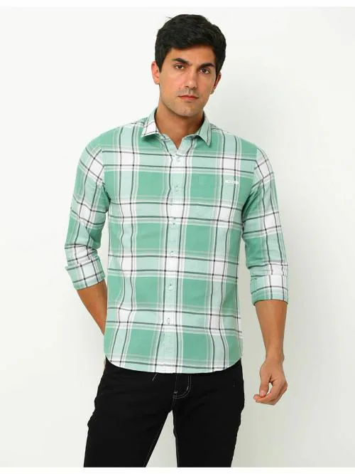Buy FLY69 Slim Fit Casual Shirts Premium Collections Green Colour L