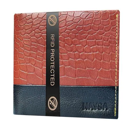 NAYSA Stylish RFID Protected Genuine Brown Leather Wallet for Men |WALLET |