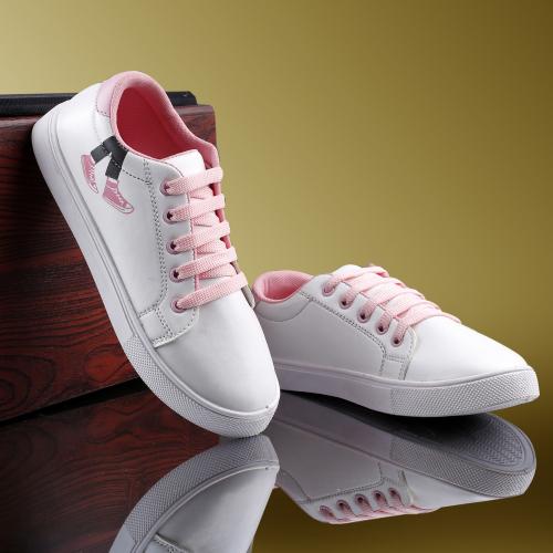 DEAS Stylish Trendy Lightweight Canvas Casual High Top Sneaker Shoes for Women's & Girls| Sneakers| White Sneakers|Running Shoes