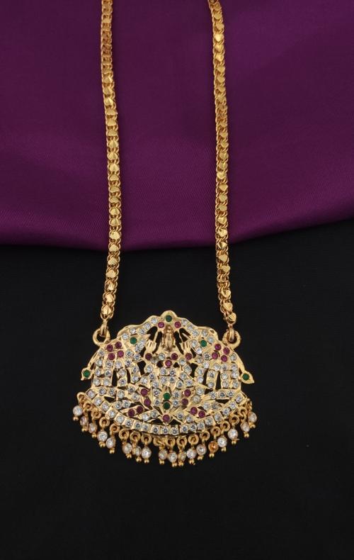 Buy Hanaa Gold Women, Girls Brass Handmade South Indian Impon Attiga Necklace Chain Jewellery