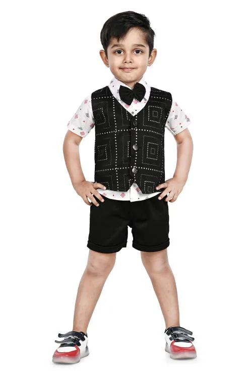 Buy NEW GEN BOYS SHIRT,WAISTCOAT,HALF PANT,AND BOW TIE Online at Best
