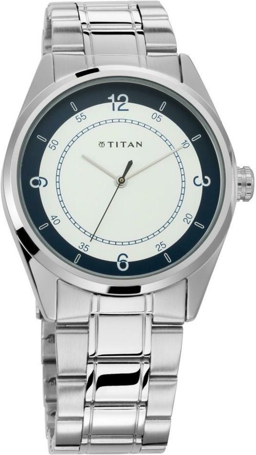 Titan White Dial Silver Strap Analog Watch For Men - (1729SM04)