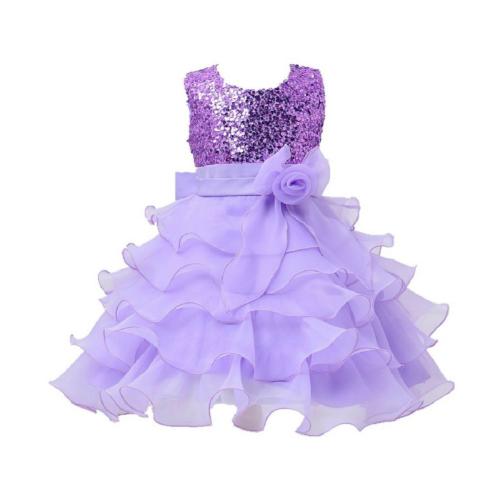 Wish Little Baby Girl Purple Polyester Stars Knee Length Dress - 6 Y