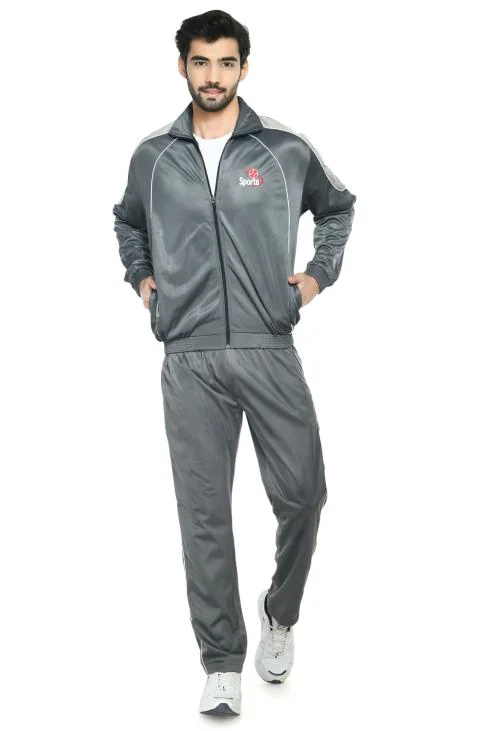 IndiWeaves Mens Polyester Slim Fit Track Suit for Winters (Pack of 1) Grey