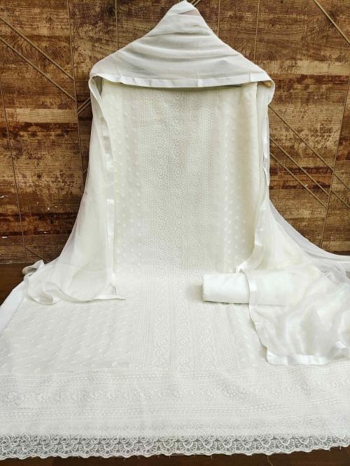 Reeta Fashion Latest White Georgette Sipli Work Dress Material RFD770