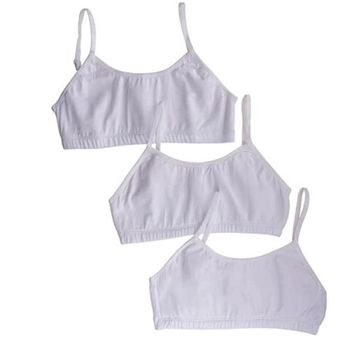 GAT FASHION Girls Training/Beginners Non Padded Bra (3 White-White-White)
