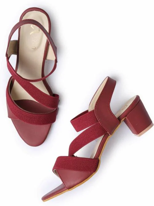 R Dezino's Trendy Red Heel Sandals For Women