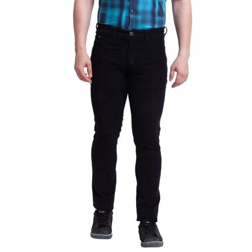 Buy Parx Men Black Solid Cotton Blend Flat-Front Pants Online at Best ...
