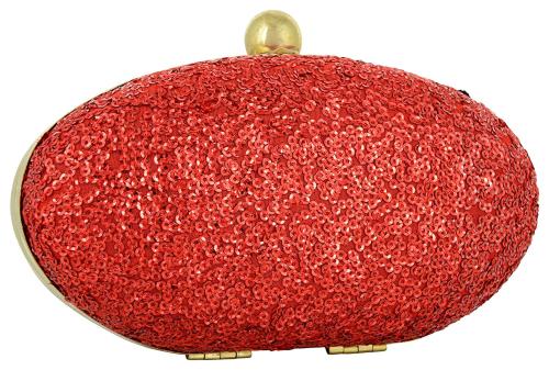 Tooba Handicraft Dark Red Velvet Women Designer Clutch Bag With Shoulder Strap