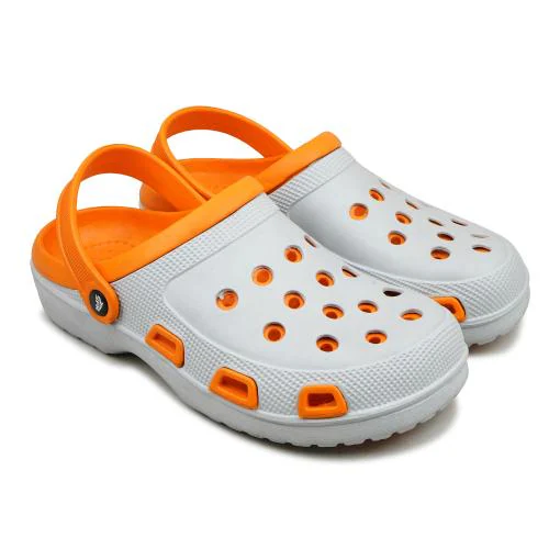 SFR STEPPER Orange and Grey Casual Clogs | Sandals for Men