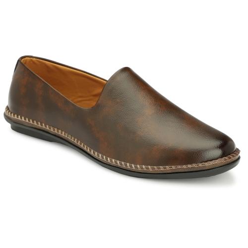 FLADA SHOE Men's Brown Slip-On Partywear/Casual Loafers 9