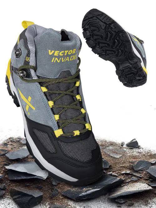 Vector X Invader Trekking & Hiking,Walking Shoes with Rubber Outsole & Memory Foam Insole Lace-Up Shoes for Men's & Boy's , High Neck, boots , non slip, Water Proof, Comfortable & Light weight (Size-9)