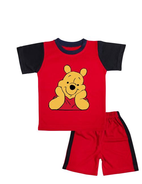 Locavestir Boys' stylish Cotton Printed half sleeve T-shirt & shorts set. Color- Yellow, Size-9-12M