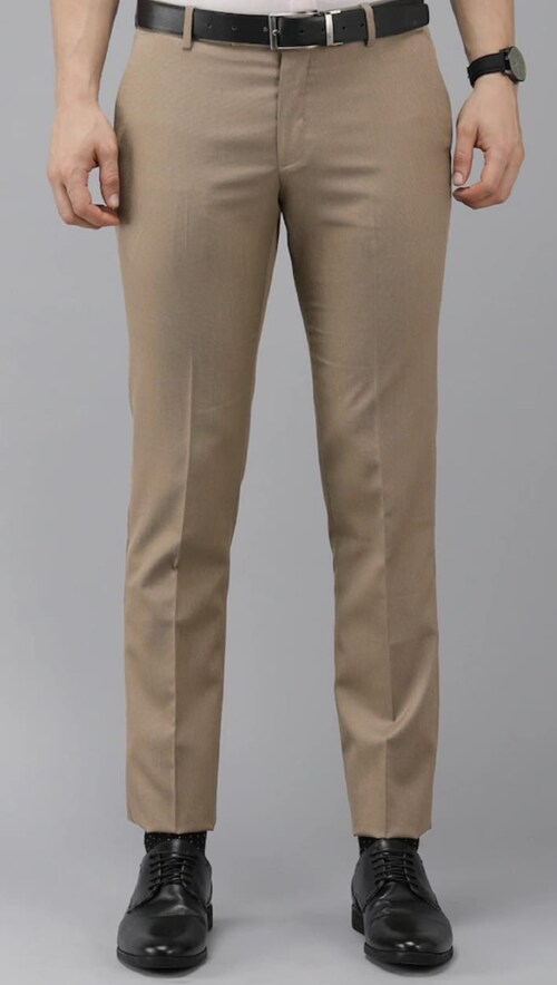 Mitansh Fashion House Men Brown Solid Slim Fit Formal Trousers |Size 30| Color-Brown|