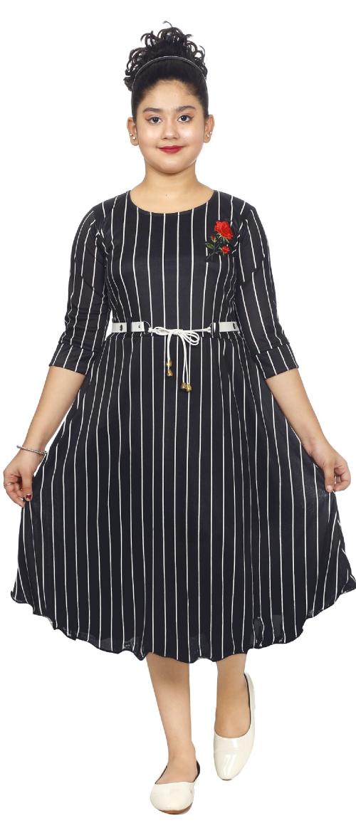 DIGIFASHION Girls Multicolored Designer Cotton Frock