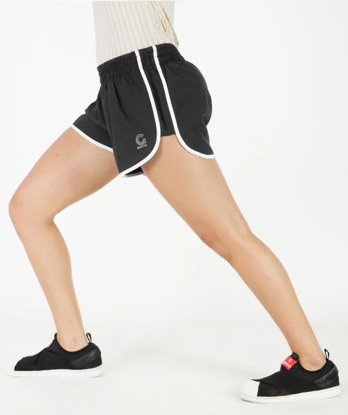 GOTO NS POLYSTER LYCRA SIDE STRIPE WOMENS TENNIS SHORTS BLACK XXL-36