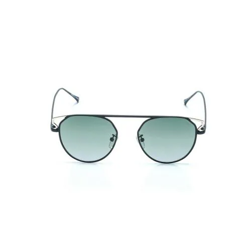ENRICO Unisex Nonose Green Lens Oval Sunglasses