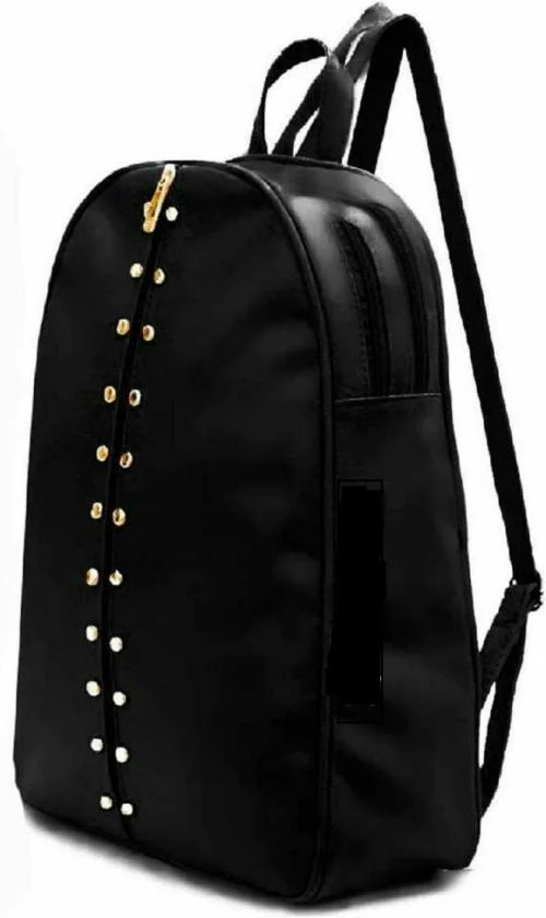 SARA Black PU Leather Backpack 15 L