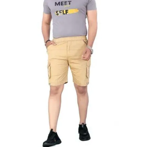 ETHNIC TROVE Cargo Shorts For Men | Night Pant Short | Regular Fit Solid Cargo Shorts for Men & Boys | Short Pant For Men | Half Pant | Men's Casual Shorts | Pocket Cargo Shorts | 5 Pocket Shorts | Capri For Men | Night Capri-CREAM-XXL