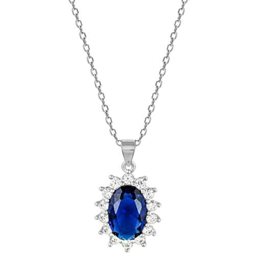 Giva Sterling Silver Silver Blue Beam Pendant For Women