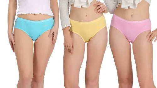 Eve's Beauty Store Women Multicolor Cotton Pack Of 3 Panties (S)