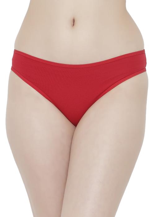 Bleeding Heart Women's Solid Red Thong Panty, Low Waist with Minimal Back Coverage, Pack of 1