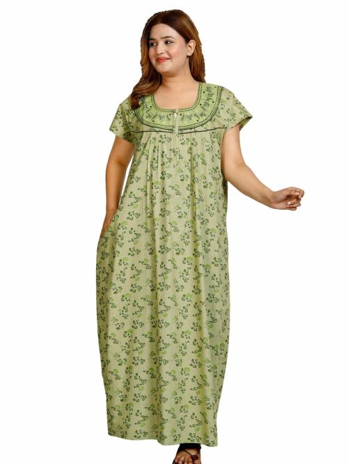 HARGUN NIGHT WEAR short sleeves night gown for women | cotton nighty | embroidery nightgown