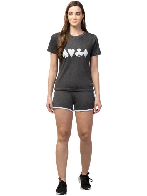 Neelja Women's Cotton Plain/Solid T-Shirt and Short Set Pack of 1