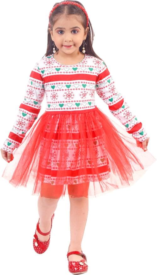 Mimino Baby Girls Midi/Knee Length Casual Dress (Multicolor, Cap Sleeve)