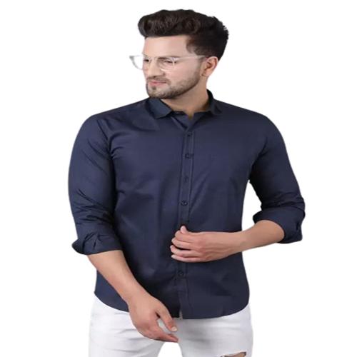 iSUEL FAB Men's Regular Fit Cotton Casual Shirt (Navi Blue) With All Size:- ( Small,Medium,Large,X-Large,XX-Large)_XL