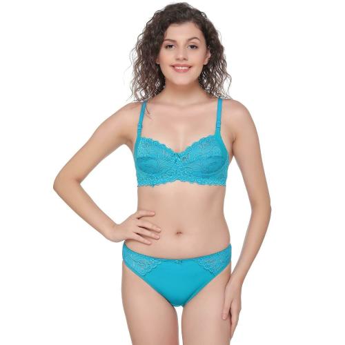 Sona Sal Women's SA-5503 Lace Non Wired Full Coverage Bra & Panty Sets