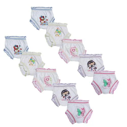 Lexora Girls Premium Cotton Panties / Bloomers Pack of 10 ( 75cm - White )
