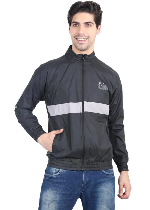 xohy Black Wind Cheater Jacket For Men