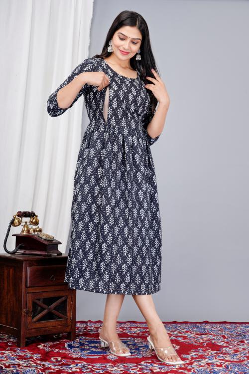 Black Floral Feeding Kurtas