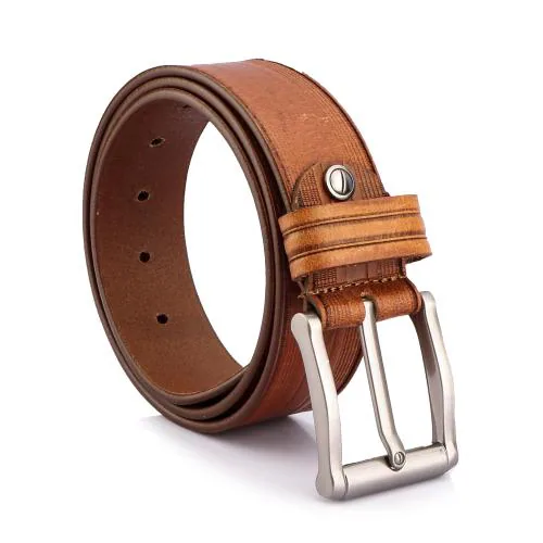 GIL Genuine Leather Belt for Men | Mens Designer Belts | Formal & Casual Belt | Branded Belts | Tan - 42