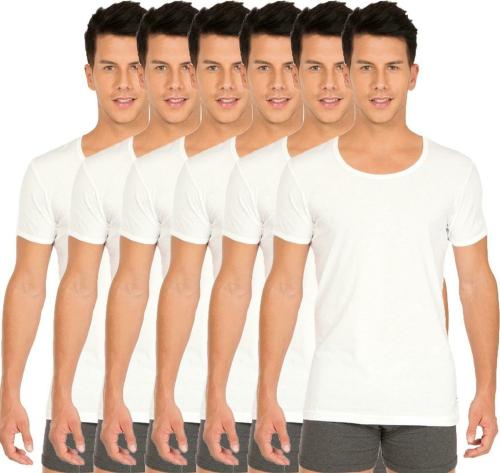 White Rose Men White Solid pack of 6 Vest