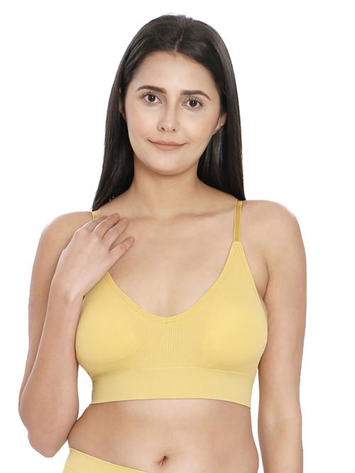 ILRASO VICTORIA SPORTS BRA | ACTIVEWEAR BRA | REMABLE PADDING | LIGHTLY PADDED | MUSTARD