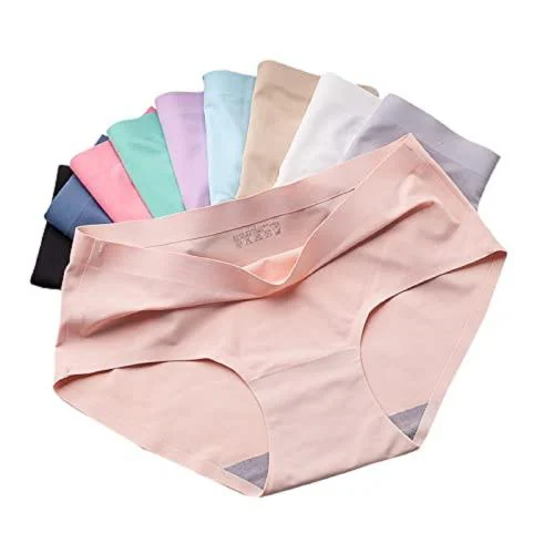 Buy LAK 18 Women's Cotton Ice Silk Seamless Panties Mid Rise No